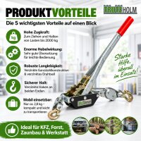 Handhebelseilzug Seilwinde Flaschenzug Hebezug Seilzug 2000 kg kraftvolle Übersetzung