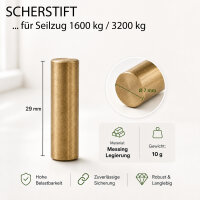 Scherstift für Seilzug 1,6t & 3,2t Messing ⌀7 mm Ersatzstift für Seilwinde stabil langlebig