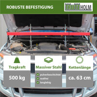 Motorbrücke Stahl Tragkraft 500 kg stufenlos verstellbare Höhe Traverse mit gummierten Standsockeln