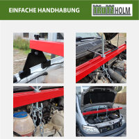 Motorbrücke Stahl Tragkraft 500 kg stufenlos verstellbare Höhe Traverse mit gummierten Standsockeln
