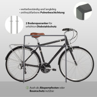 5 x Fahrradanlehnbügel 114 x 77 cm Flachstahl 13 mm Anthrazit Einbetonieren Fahrradständer Parker Typ H