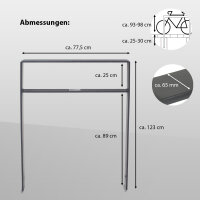 5 x Fahrradanlehnbügel 114 x 77 cm Flachstahl 13 mm Anthrazit Einbetonieren Fahrradständer Parker Typ H