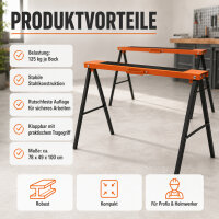 2x Klappbock mit 250 kg Traglast je Paar, aus robustem, stabilem Stahl