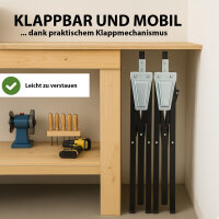 2 x Arbeitsbock 7-fach höhenverstellbar bis 400 kg Stahl lackiert schwarz Klappbock Gerüstbock