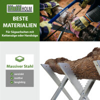 Holzsägebock klappbar 82x80x77 cm Stahl verzinkt 150 kg Traglast Kettensägebock für Holzsägearbeiten