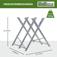 Holzsägebock klappbar 82x80x77 cm Stahl verzinkt 150 kg Traglast Kettensägebock für Holzsägearbeiten