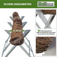 Holzsägebock klappbar 82x80x77 cm Stahl verzinkt 150 kg Traglast Kettensägebock für Holzsägearbeiten