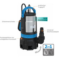Güde Schmutzwasserpumpe Kaltwasserpumpe Tauchpumpe GS 750.1 Kombitauchpumpe 2in1 750W 9m - 94600