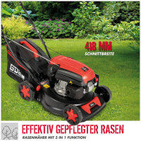 Güde Benzin Rasenmäher ECO WHEELER 413.3 R Schnittbreite  41,8 cm 3in1 Mähen Sammeln Mulchen 95442