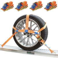4x Spanngurte Autotransport Zurrgurt Radsicherung PKW KFZ...