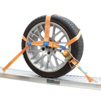 4x Spanngurte Autotransport Zurrgurt Radsicherung PKW KFZ Trailer Anhänger Verzurrsystem ORANGE