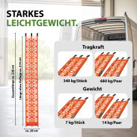 TRUTZHOLM 1x Auffahrrampe klappbar 228 cm Traglast 340 kg Alu Motorradrampe Verladerampe orange