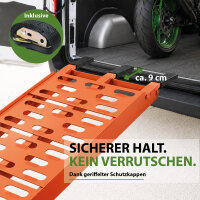 TRUTZHOLM 1x Auffahrrampe klappbar 228 cm Traglast 340 kg Alu Motorradrampe Verladerampe orange