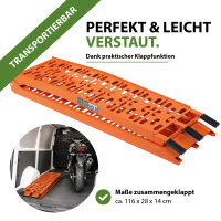 TRUTZHOLM 1x Auffahrrampe klappbar 228 cm Traglast 340 kg Alu Motorradrampe Verladerampe orange