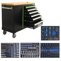 Werkstattwagen DELUXE 6 Schubladen + Tür - 219 tlg....