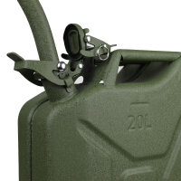3x Metallkanister Hammerschlag olivgrün 20 Liter inkl. Ausgießer + Halter Benzin Diesel