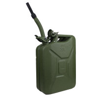 3x Metallkanister Hammerschlag olivgrün 20 Liter inkl. Ausgießer + Halter Benzin Diesel