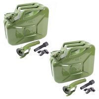 2x Benzinkanister Kraftstoffkanister Metall 10 Liter Oliv...
