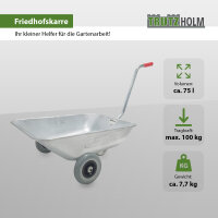 Schubkarre Einhandkarre Traglast 100 kg Volumen 75 L PU-Reifen Friedhofskarre Gartenkarre