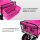 Bollerwagen faltbar mit Vollgummi Rädern, Hecktasche und Teleskopgriff Falt-Bollerwagen pink