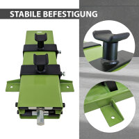 Motorradheber Stahl Tragkraft 500 kg Hubhöhe bis 500 mm Montagebock Motorradhebebühne Heber grün