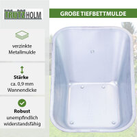 Schubkarre 100 Liter 250 kg Vollgummirad auf Stahlfelge Stahlwanne Schutzbügel Verstärkung