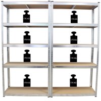 4x Schwerlastregal 180x90x40 cm 875 kg mit 5 Böden je Regal