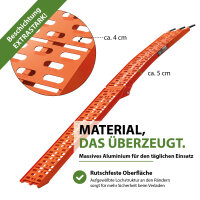 TRUTZHOLM 2x Auffahrrampe klappbar 228 cm Traglast 680 kg Alu orange gelocht Rampen Motorradrampen