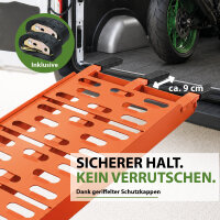 TRUTZHOLM 2x Auffahrrampe klappbar 228 cm Traglast 680 kg Alu orange gelocht Rampen Motorradrampen