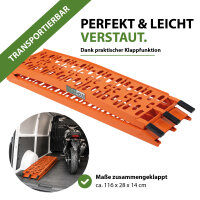 TRUTZHOLM 2x Auffahrrampe klappbar 228 cm Traglast 680 kg Alu orange gelocht Rampen Motorradrampen