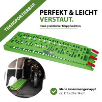 TRUTZHOLM 2x Auffahrrampe klappbar 228 cm Traglast 680 kg Alu grün gelocht Rampen Motorradrampen