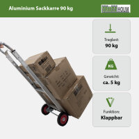 Aluminium Sackkarre klappbar 90kg Traglast Transportkarre Stapelkarre Handkarre Karre