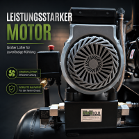 Flüster Kompressor Luftdruckkompressor 100L Kessel 62 dB leise 4500W - 738L/min