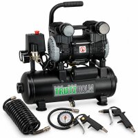 TRUTZHOLM Flüsterkompressor 9L Compact – 900 W, 145 l/min, ölfrei, 8 bar, 16,9 kg