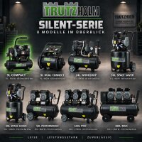 TRUTZHOLM Flüsterkompressor 9L Compact – 900 W, 145 l/min, ölfrei, 8 bar, 16,9 kg