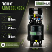 Silent Flüsterkompressor 50L vertikal Kompressor 1500W ,62dB, 8 bar