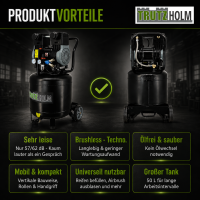 Silent Flüsterkompressor 50L vertikal Kompressor 1500W ,62dB, 8 bar
