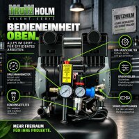 TRUTZHOLM Flüsterkompressor 50L Space Saver – 1500 W, 246 l/min, ölfrei, 8 bar
