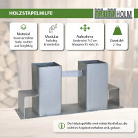 2er Set Holzstapelhilfe feuerverzinkter Stahl 34x10x15 cm Holzstapelhalter Brennholzregal