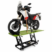 Motorradhebebühne hydraulisch 450 kg Extra-Breit 68 cm Parallelhub Montagerampe Heber in grün