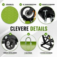Motorradhebebühne hydraulisch 450 kg Extra-Breit 68 cm Parallelhub Montagerampe Heber in grün