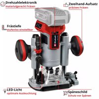 Einhell Akku-Oberfräse Kantenfräse TP-RO 18 Set Li BL - Solo