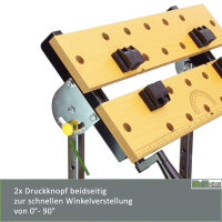 Werkbank Spanntisch klappbar 7-fach höhenverstellbar bis 114 cm Werktisch Arbeitstisch