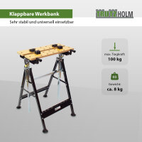 Werkbank Spanntisch klappbar 7-fach höhenverstellbar bis 114 cm Werktisch Arbeitstisch