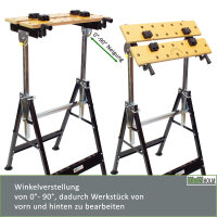 Werkbank Spanntisch klappbar 7-fach höhenverstellbar bis 114 cm Werktisch Arbeitstisch