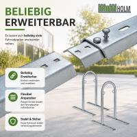 Fahrradanlehnbügel 140 x 88 cm Stahl feuerverzinkt Ø 50 mm grau freistehend Fahrradständer Parker                        Typ U
