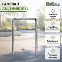 Fahrradanlehnbügel 118 x 78 cm Edelstahl Ø 60 mm Typ U Einbetonieren Fahrradständer Parker Typ U