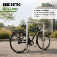 Fahrradanlehnbügel 118 x 78 cm Edelstahl Ø 60 mm Typ U Einbetonieren Fahrradständer Parker Typ U