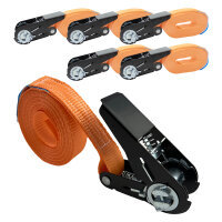 5x Ratschen Spanngurt Spanngurte Orange 1-tlg 4m 0,8t...