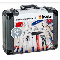kwb Werkzeug-Koffer inkl. Werkzeug-Set, 51-teilig, gefüllt, robust und hochwertig
